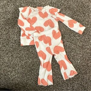 💟 BOGO! Cat & Jack Pink and White Hearts Baby Girl Newborn Outfit